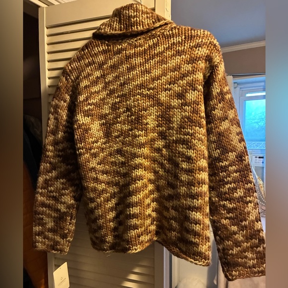 Vintage Liz Claiborne Brown and Tan Cowl Neck Sweater - Picture 4 of 4